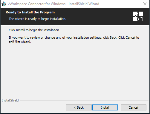 Ready to Install the Program Installing Workspace Connection for Virtual Desktop on Windows PC